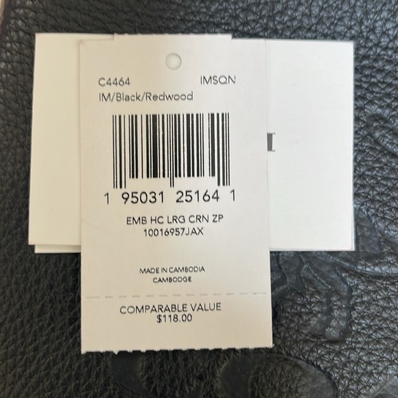 COACH black leather embossed roomy wristlet - Picture 3 of 6